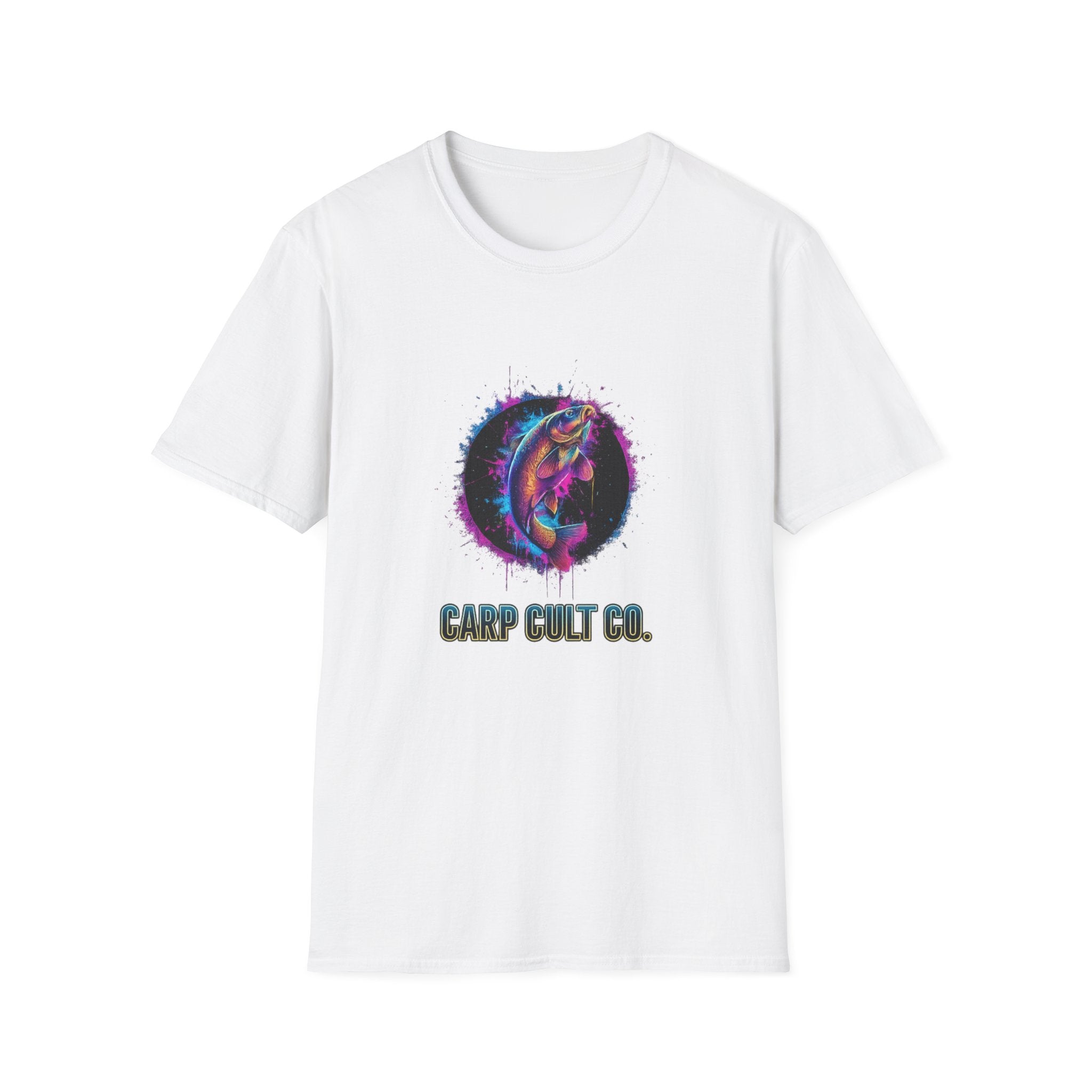 Splash Art Rainbow Carp T-Shirt — 'Carp Cult Co.' Fishing Graphic Tee
