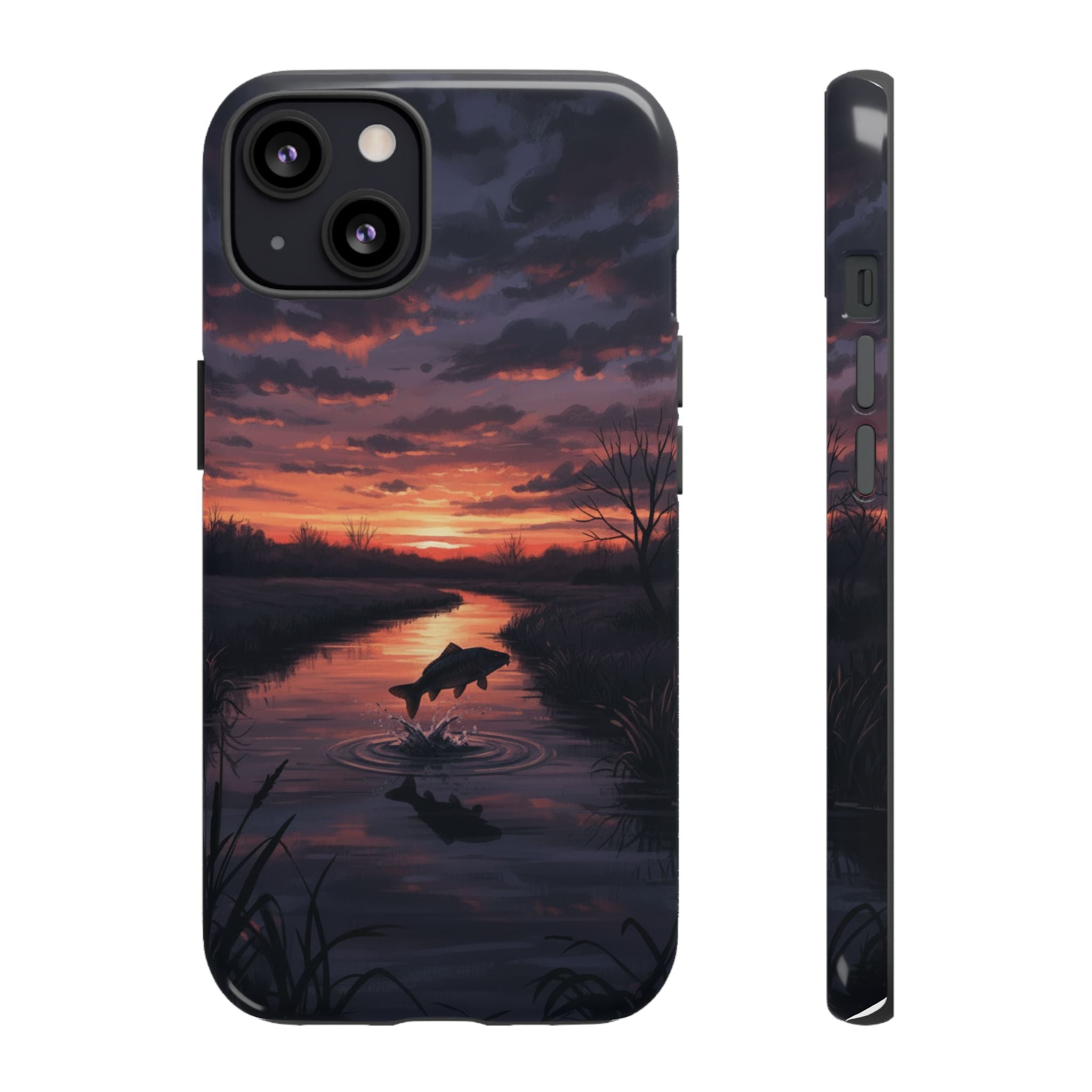 Sunset Carp  Phone Case — Tough Protective iPhone Cover with Fishing Scene