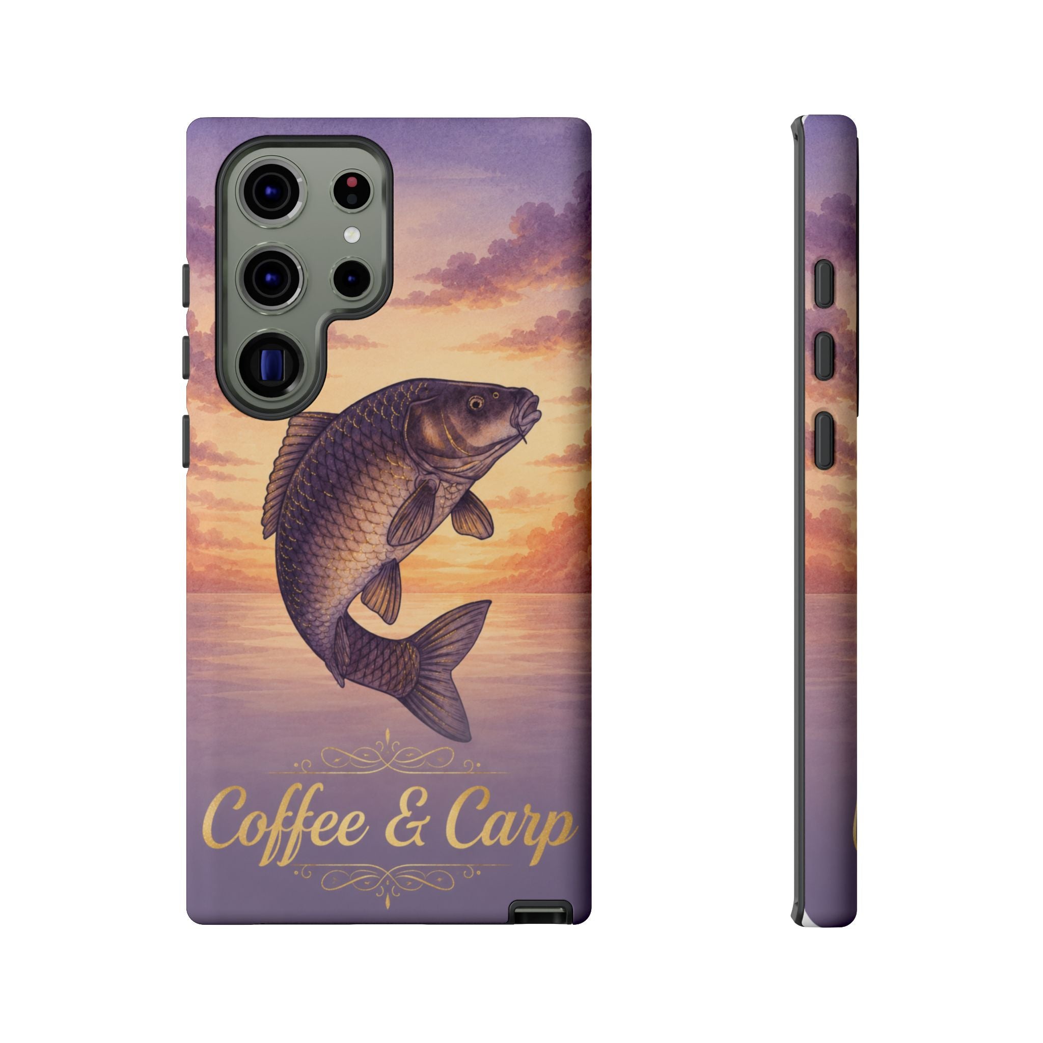 Phone Case — Coffee & Carp Sunrise Fishing Design