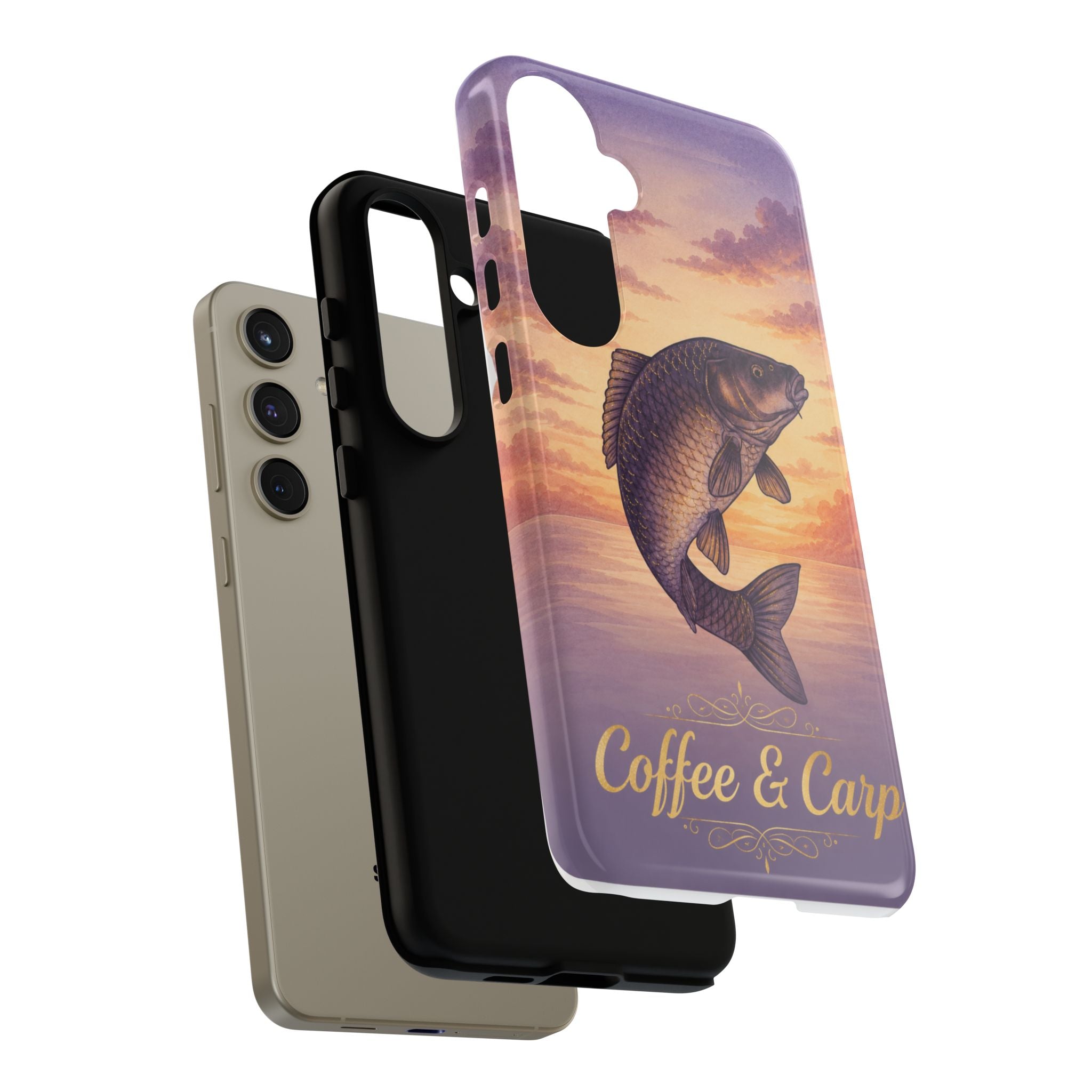 Phone Case — Coffee & Carp Sunrise Fishing Design