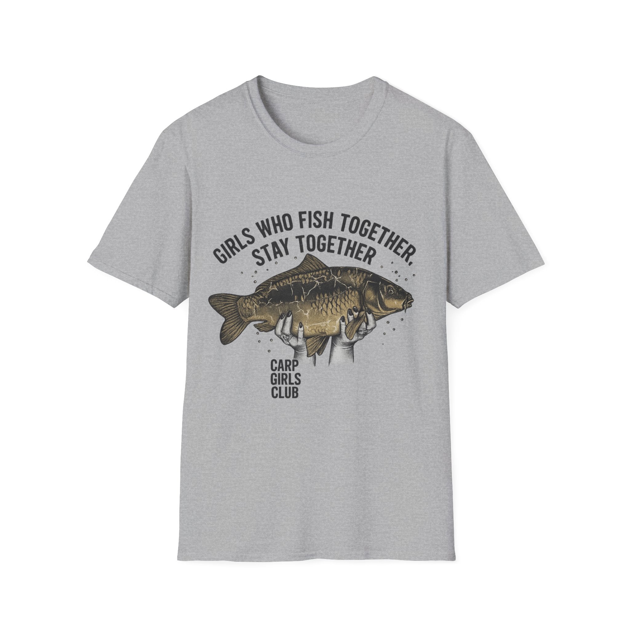 Fishing T-Shirt — "Girls Who Fish Together Stay Together" Carp Club Tee