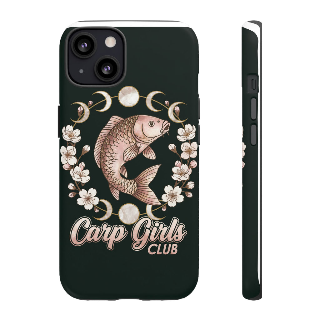 Carp Girls Club Phone Case — Floral Moon Fishing Design