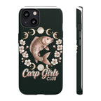 Carp Girls Club Phone Case — Floral Moon Fishing Design