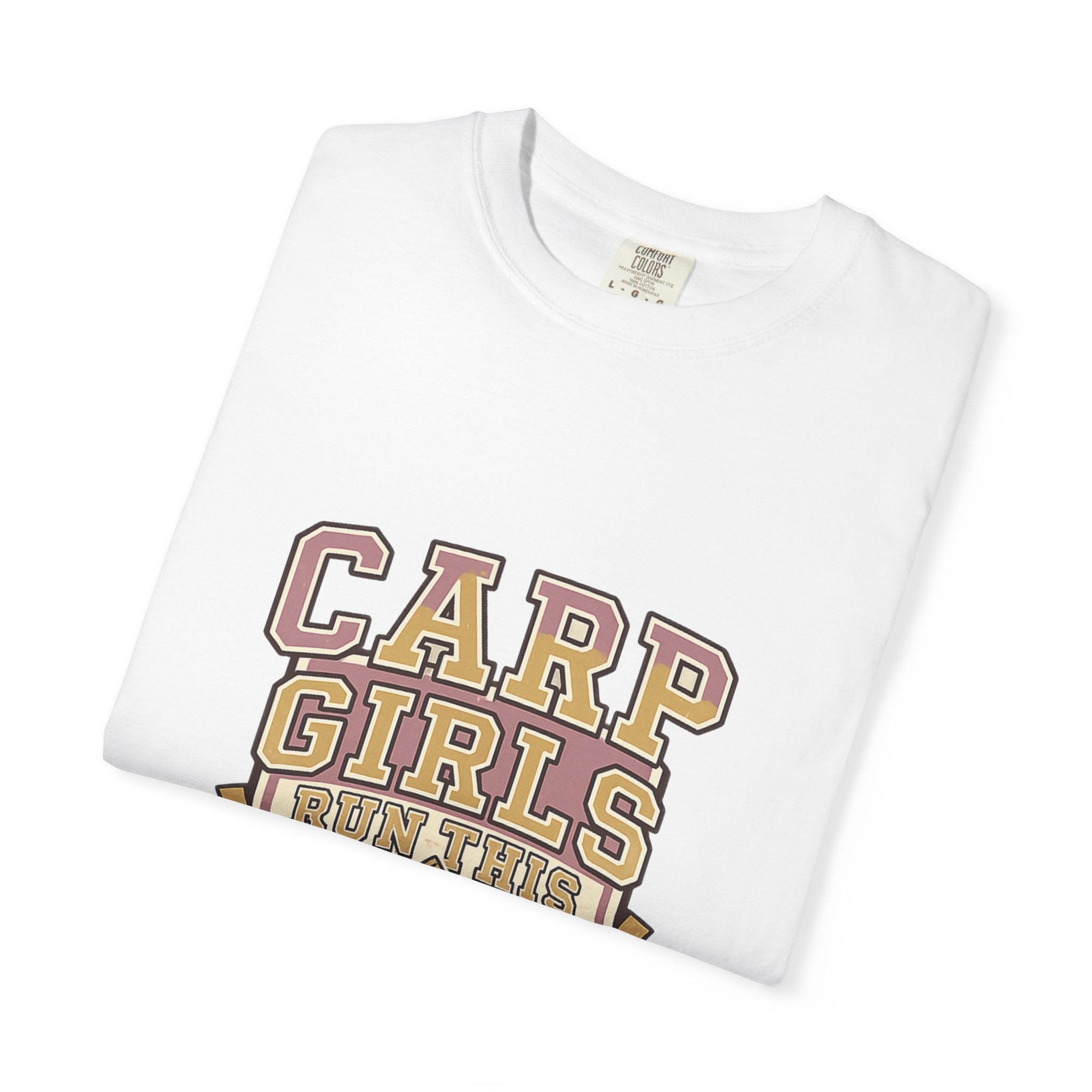 Carp Girls Run This Bank T-Shirt — Fishing Graphic Tee for Women Anglers