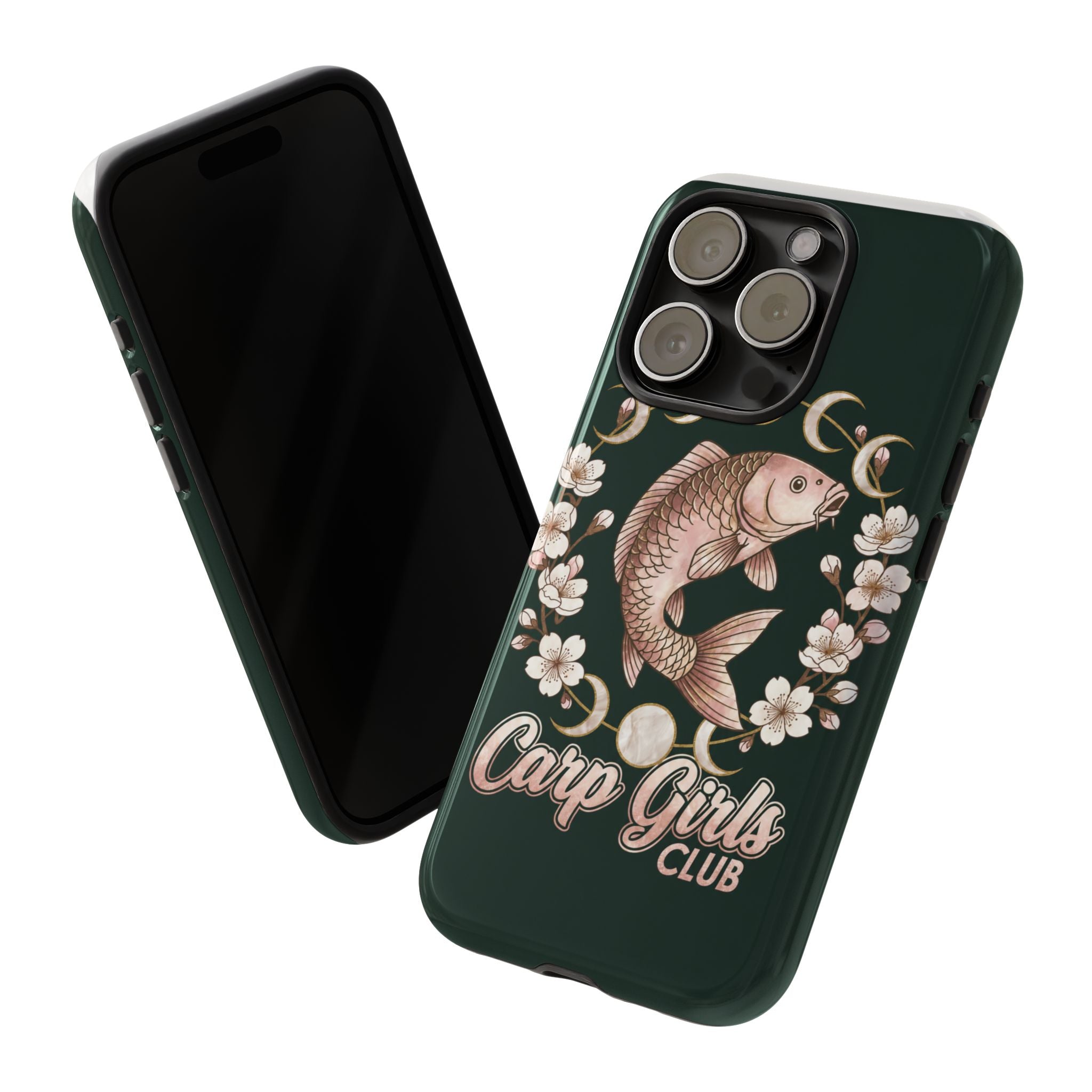 Carp Girls Club Phone Case — Floral Moon Fishing Design