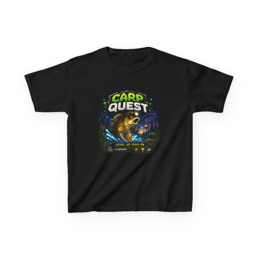 Kids Tee — "Carp Quest" Fishing Adventure Graphic Shirt