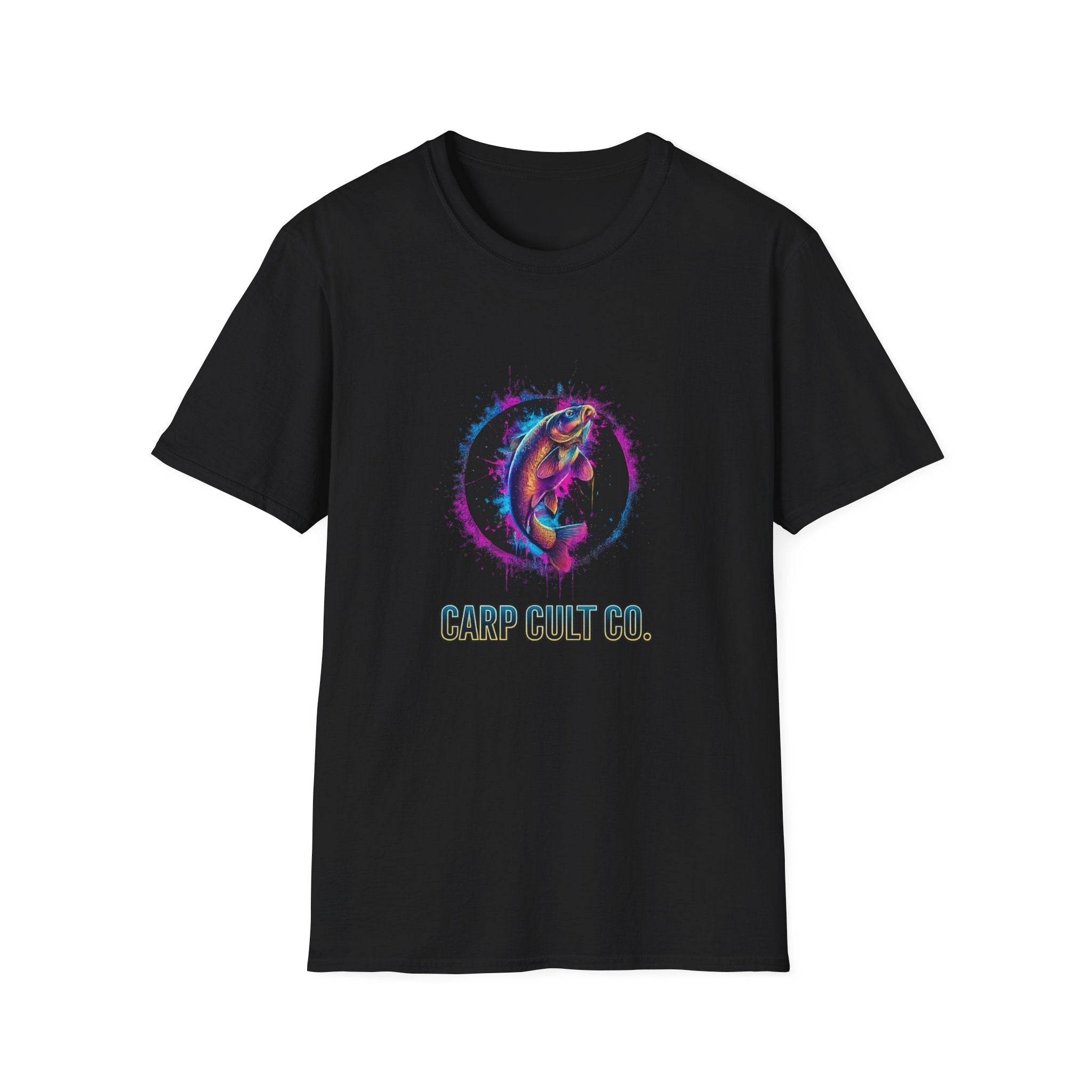 Splash Art Rainbow Carp T-Shirt — 'Carp Cult Co.' Fishing Graphic Tee