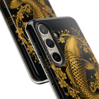 Phone Case — Gold Carp Design with “Happiness Is A Screaming Alarm”