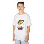 Kids Fishing Tee — "Mini Monster Hunter" Bass Graphic Shirt