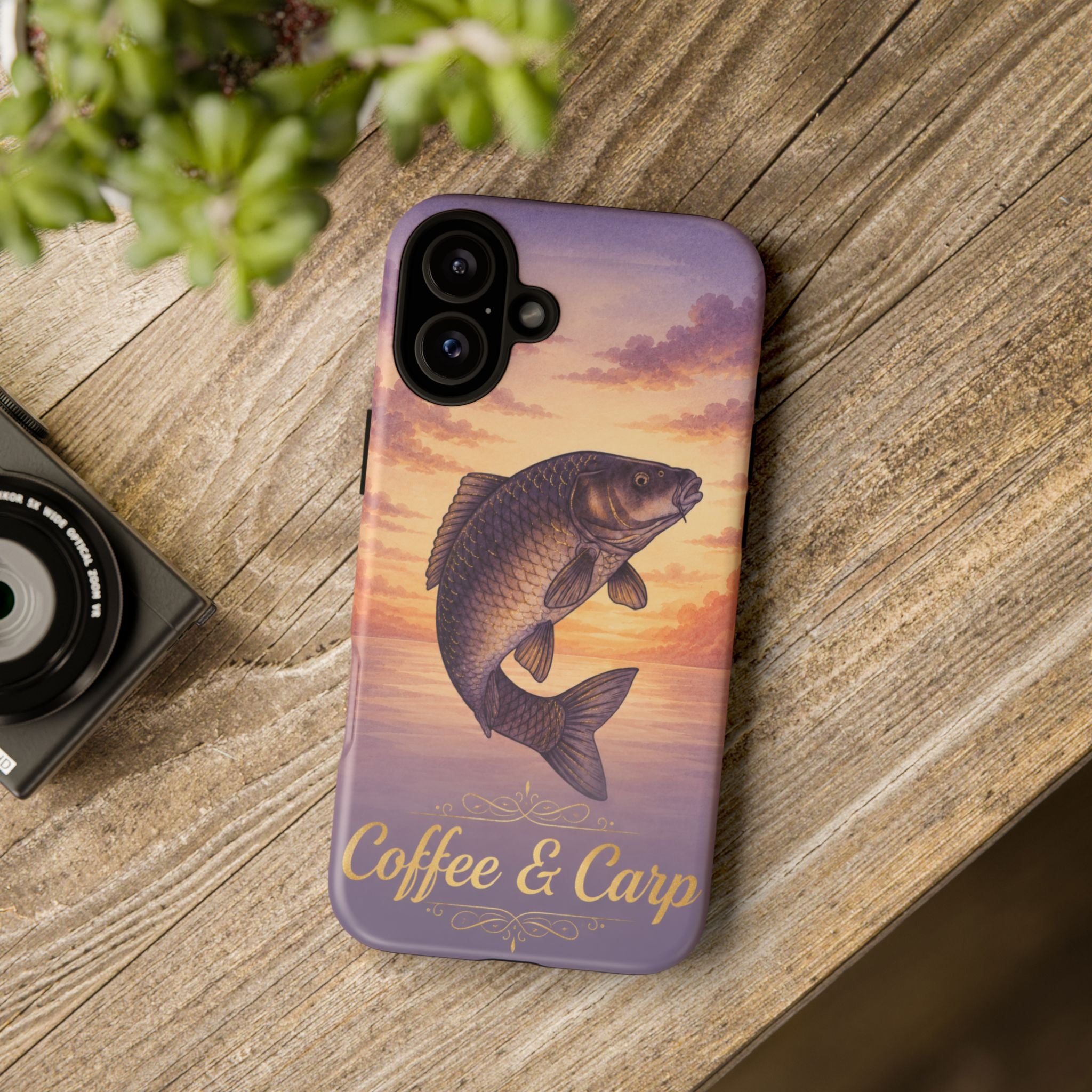 Phone Case — Coffee & Carp Sunrise Fishing Design