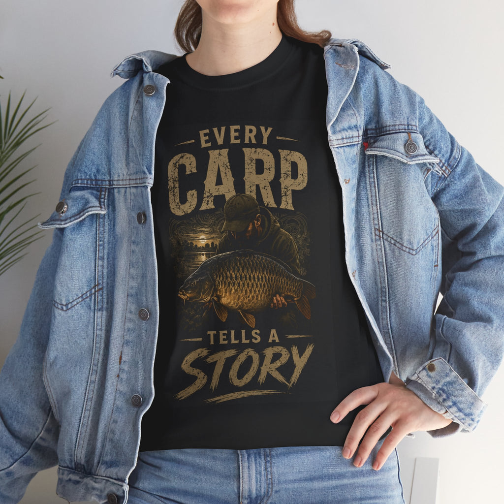 Carp Fishing T‑Shirt — "Every Carp Tells a Story" Graphic Tee