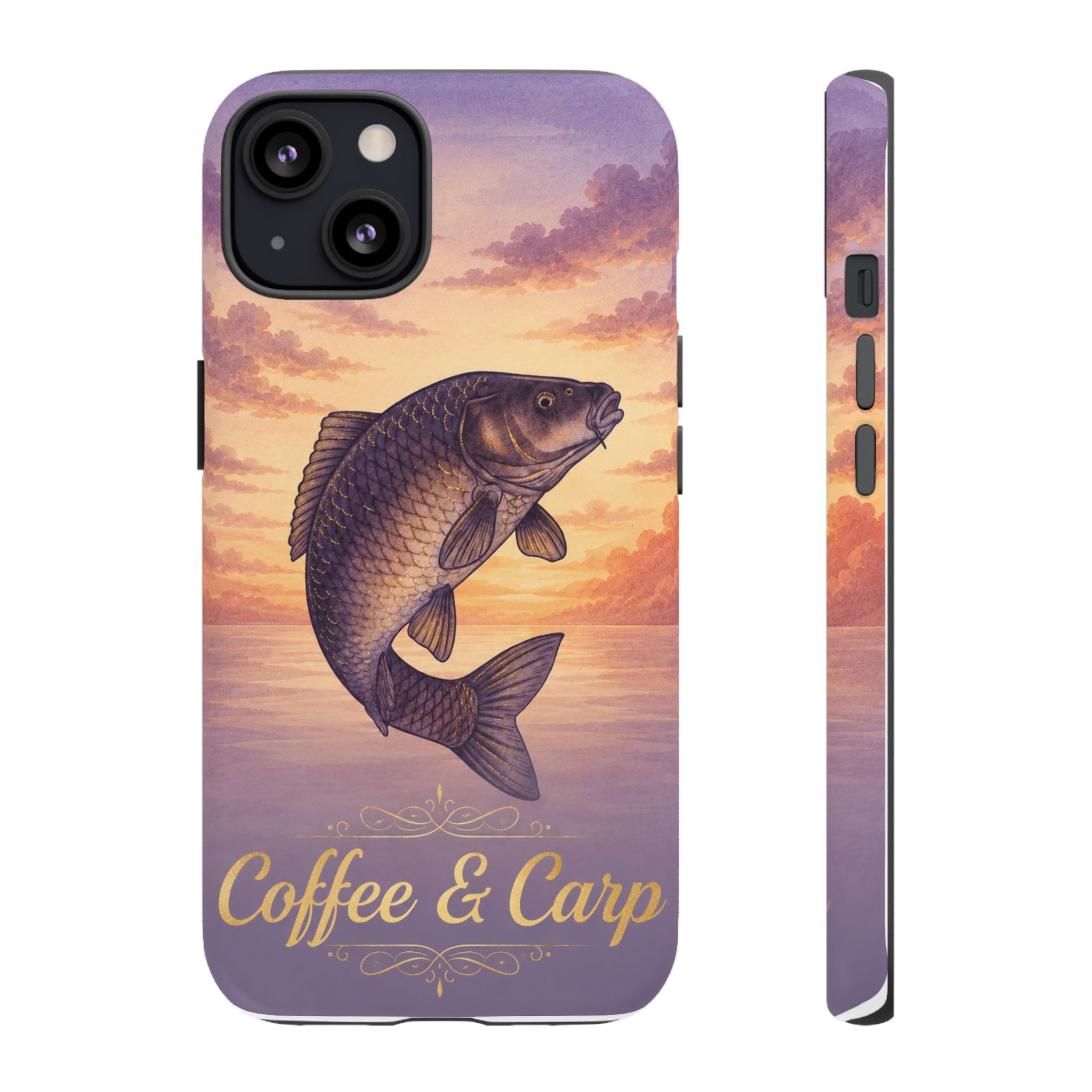 Phone Case — Coffee & Carp Sunrise Fishing Design