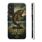 Phone Case - "Bankside Since Birth" Fishing Design (Carp Jumping, Angler Gift)