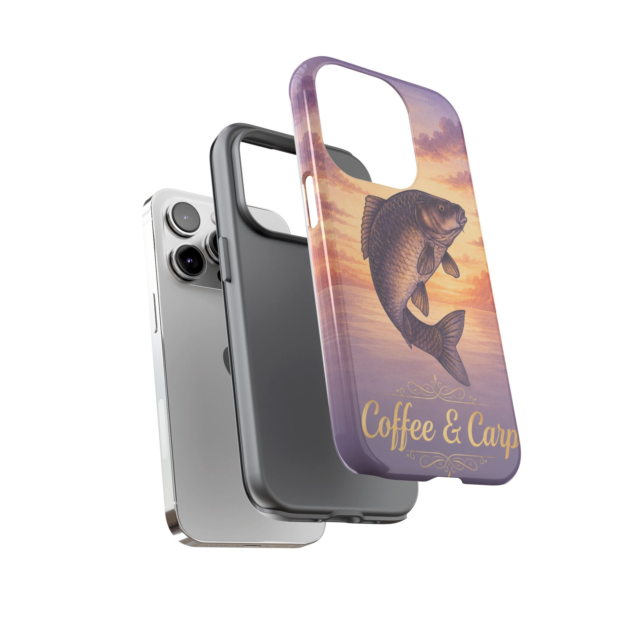 Phone Case — Coffee & Carp Sunrise Fishing Design