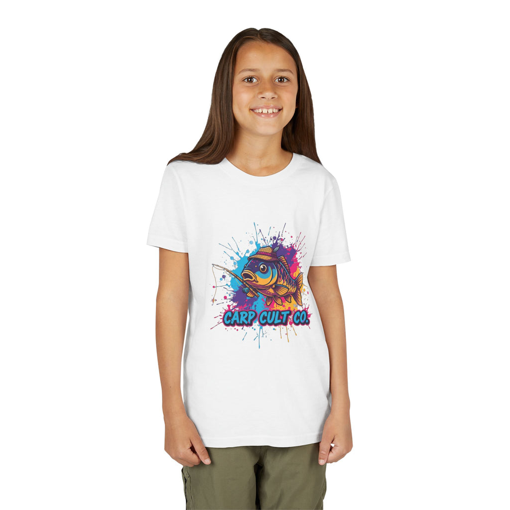 Kids Tee — Colorful 'Carp Cult Co.' Splash Art Carp Graphic Kids T-Shirt