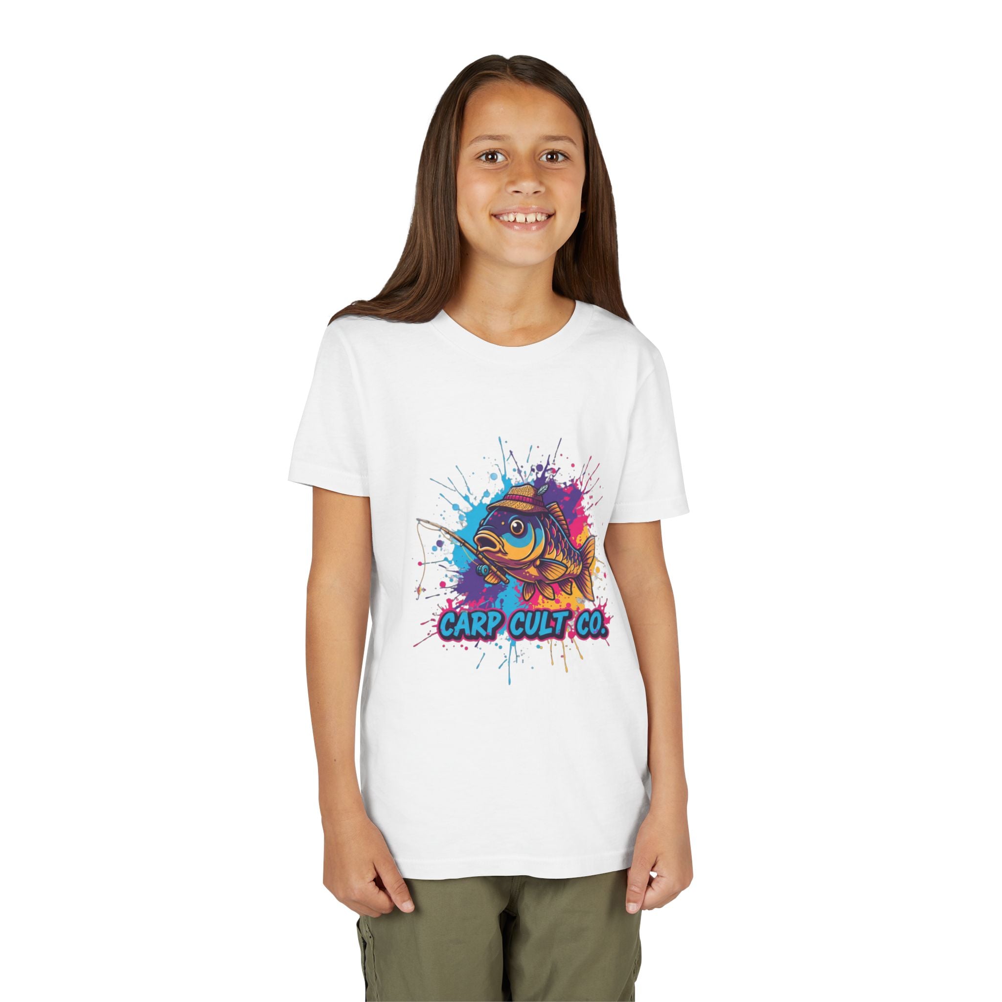 Kids Tee — Colorful 'Carp Cult Co.' Splash Art Carp Graphic Kids T-Shirt
