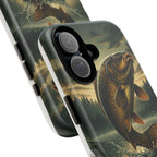 Phone Case - "Bankside Since Birth" Fishing Design (Carp Jumping, Angler Gift)