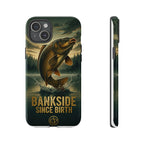 Phone Case - "Bankside Since Birth" Fishing Design (Carp Jumping, Angler Gift)