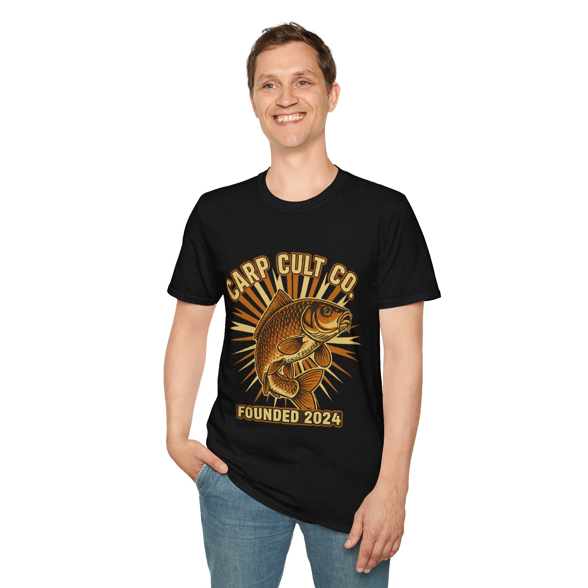 Carp Cult Co. T-Shirt — Vintage Fishing Graphic Tee (Founded 2024)