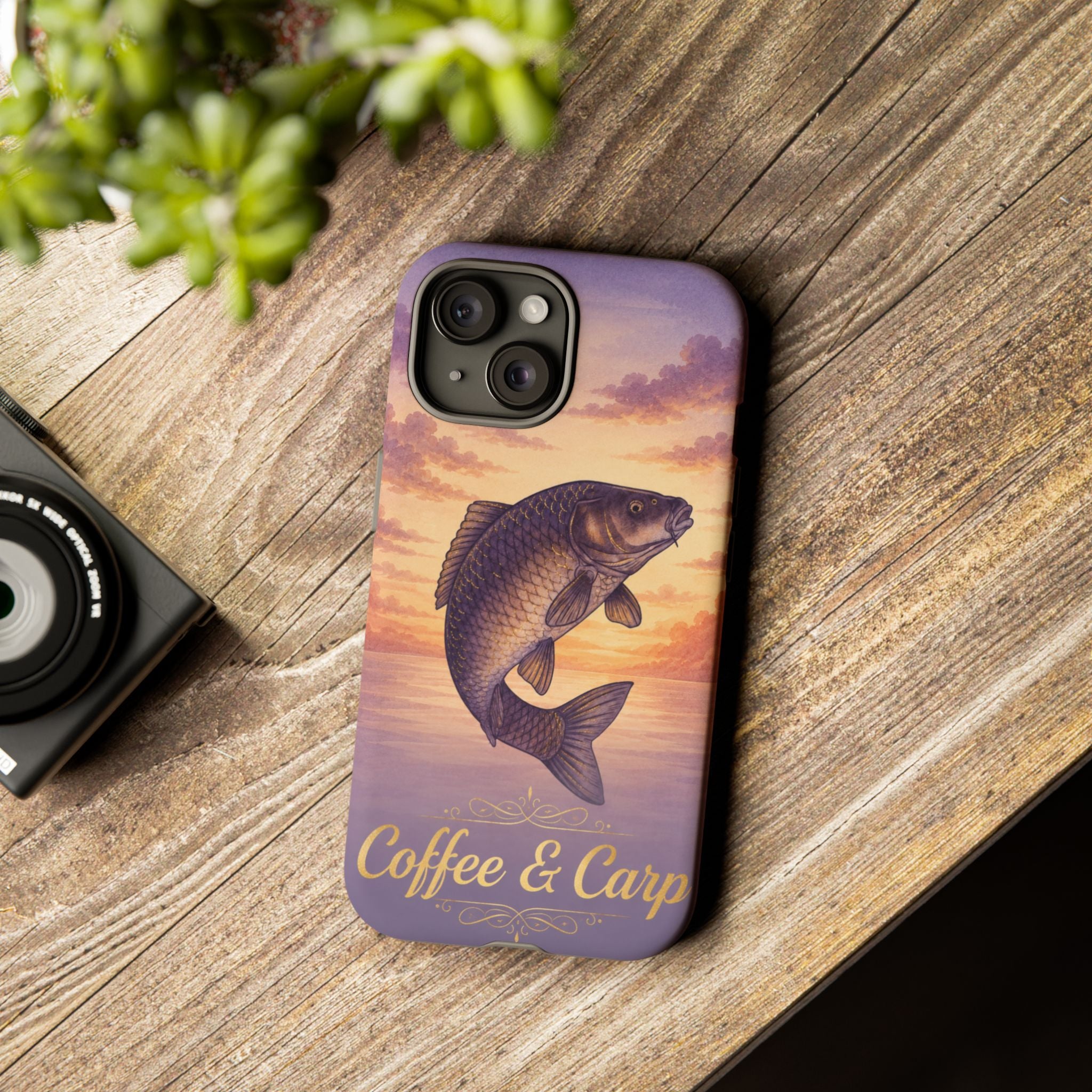 Phone Case — Coffee & Carp Sunrise Fishing Design