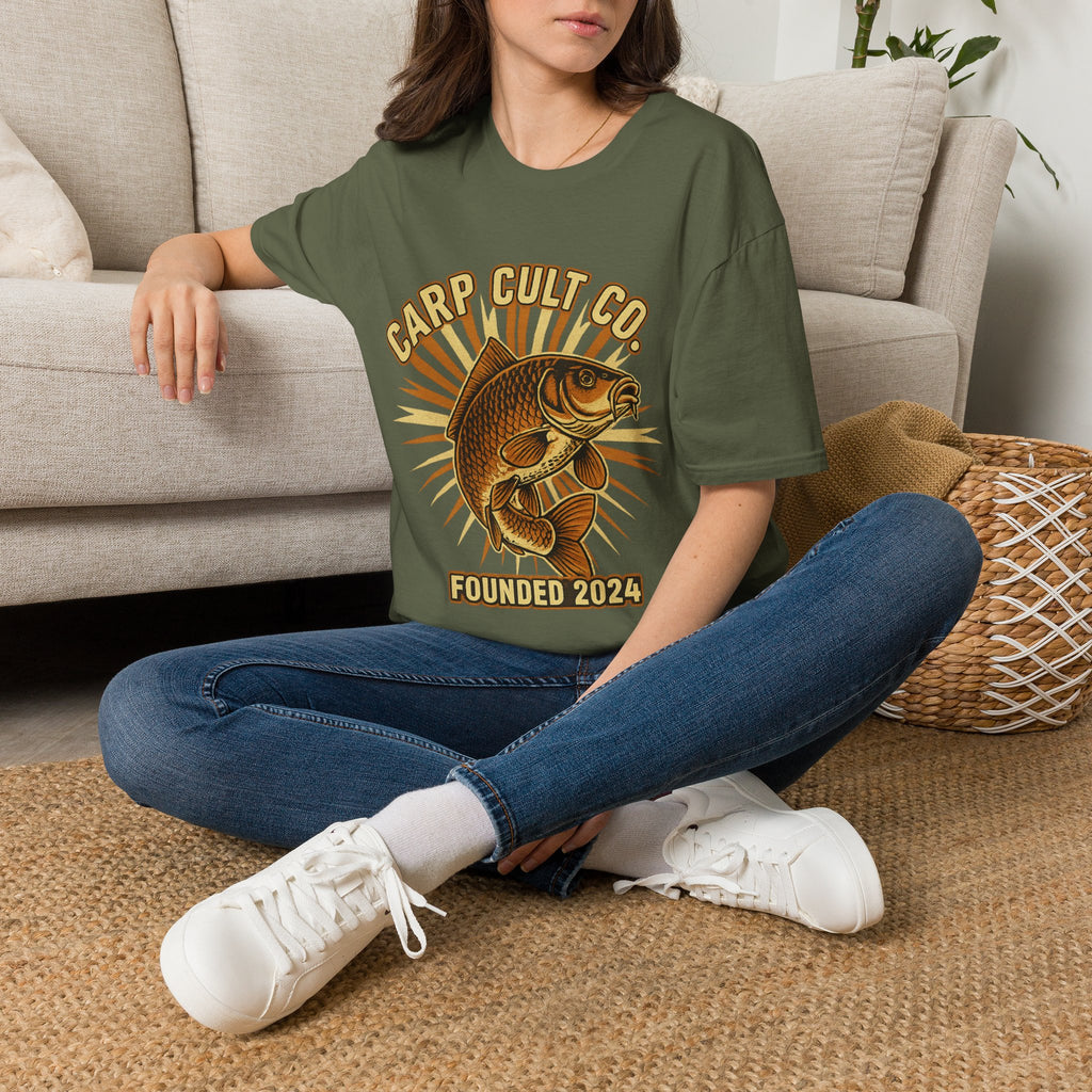 Carp Cult Co. T-Shirt — Vintage Fishing Graphic Tee (Founded 2024)