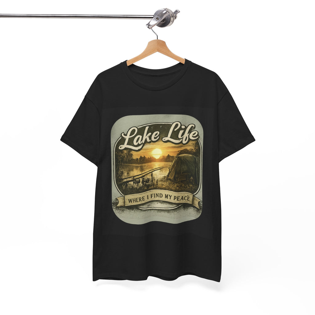 Lake Life T-Shirt – "Where I Find My Peace" Vintage Sunset Tee
