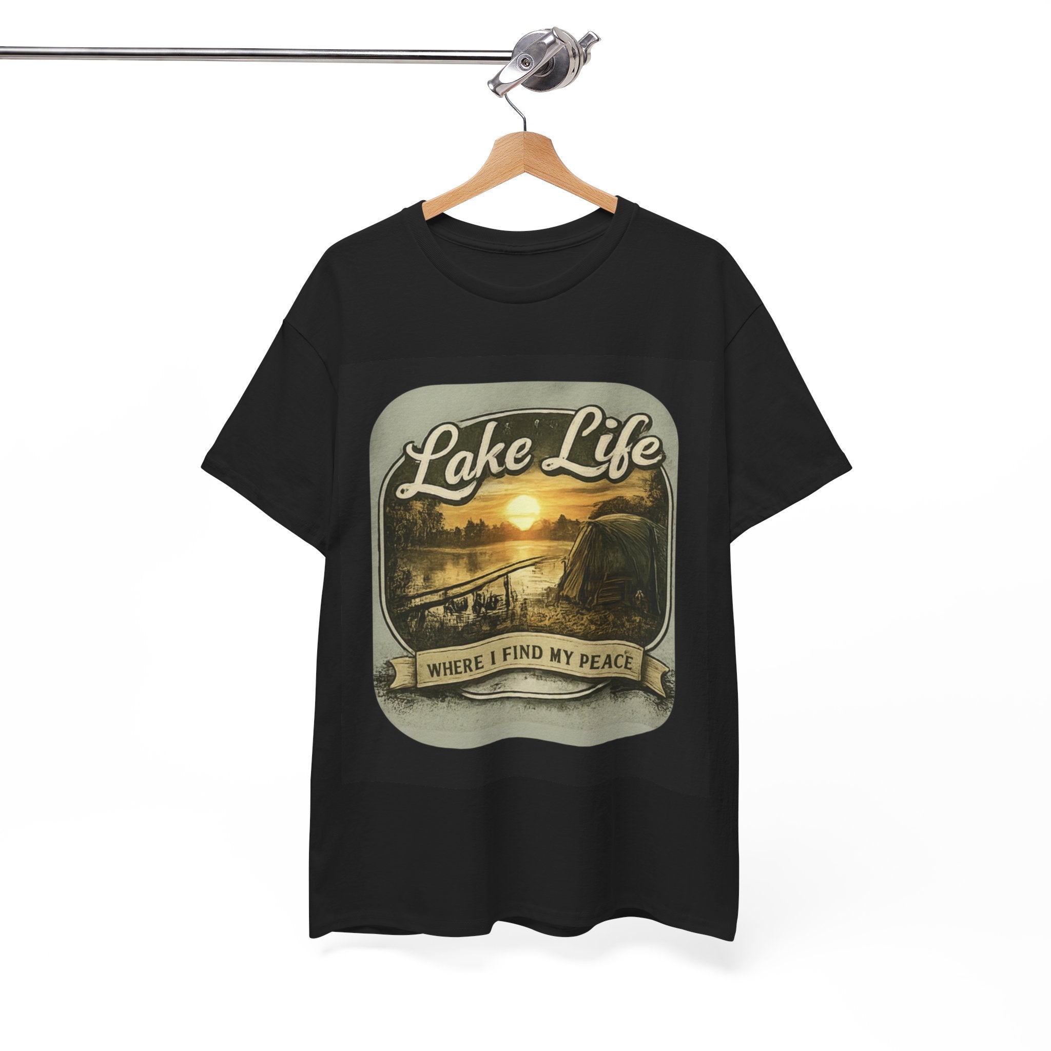 Lake Life T-Shirt – "Where I Find My Peace" Vintage Sunset Tee