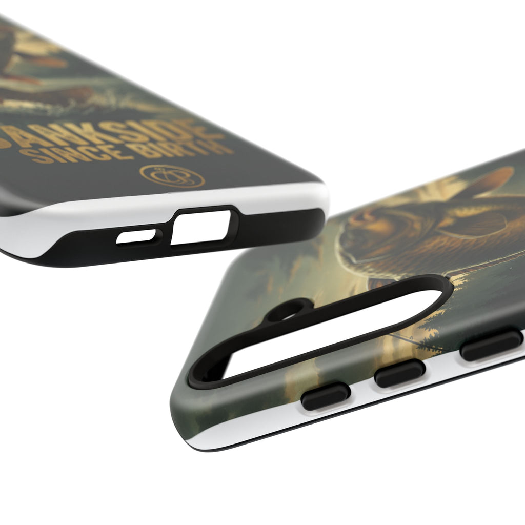 Phone Case - "Bankside Since Birth" Fishing Design (Carp Jumping, Angler Gift)