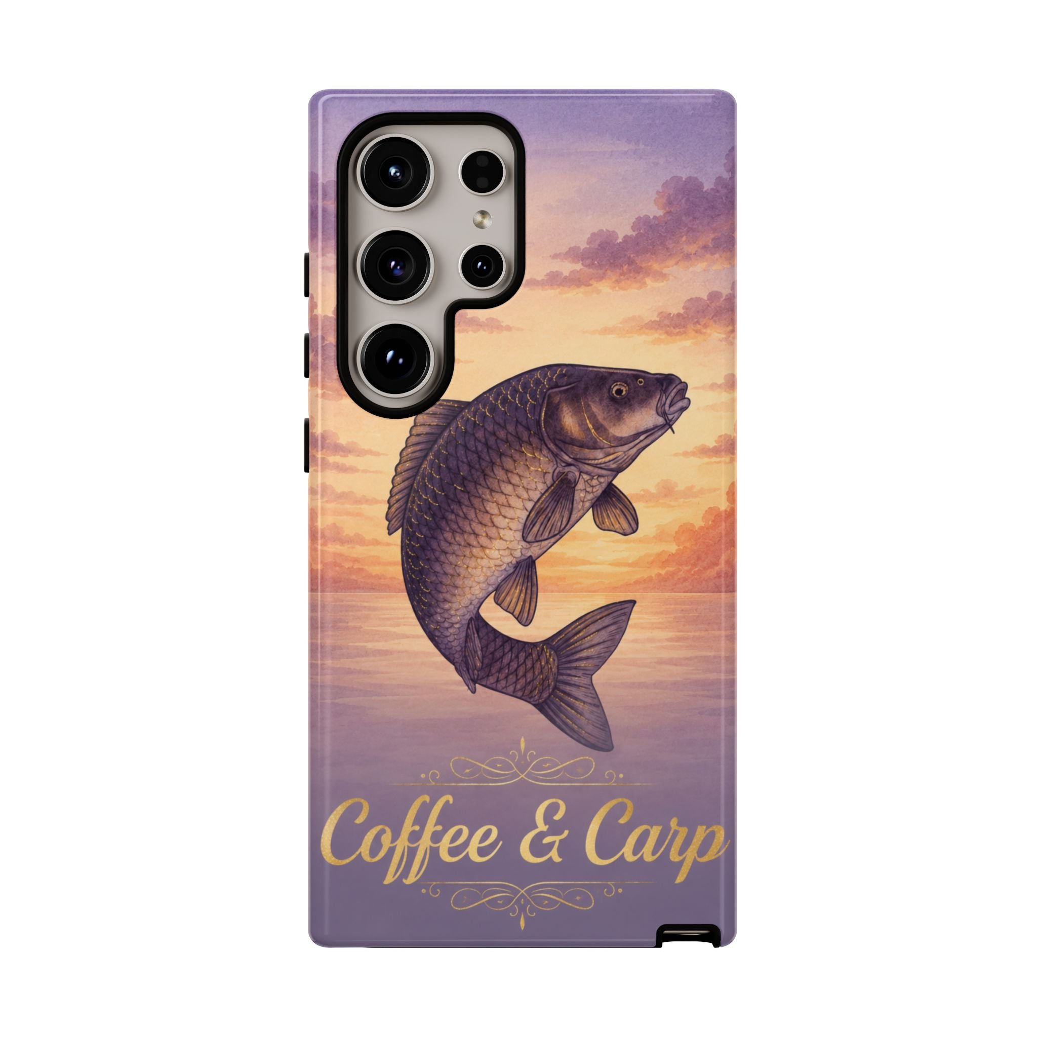 Phone Case — Coffee & Carp Sunrise Fishing Design