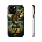 Phone Case - "Bankside Since Birth" Fishing Design (Carp Jumping, Angler Gift)