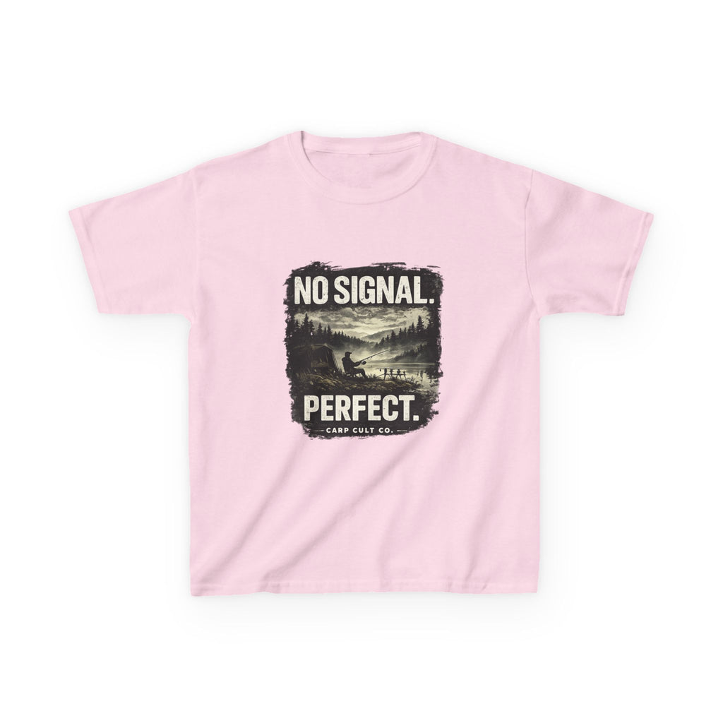 Kids T-Shirt — "No Signal. Perfect." Carp Fishing " Graphic Tee