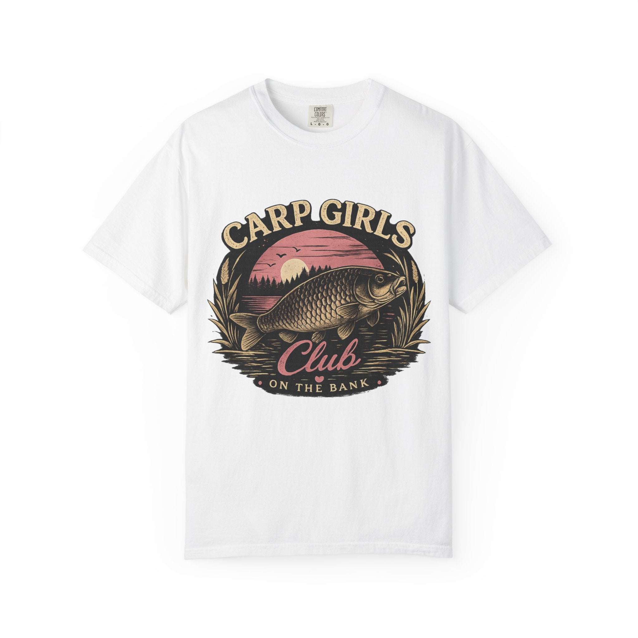 Carp Girls Club T-Shirt — Fishing Tee, 'On the Bank' Vintage-Style Top