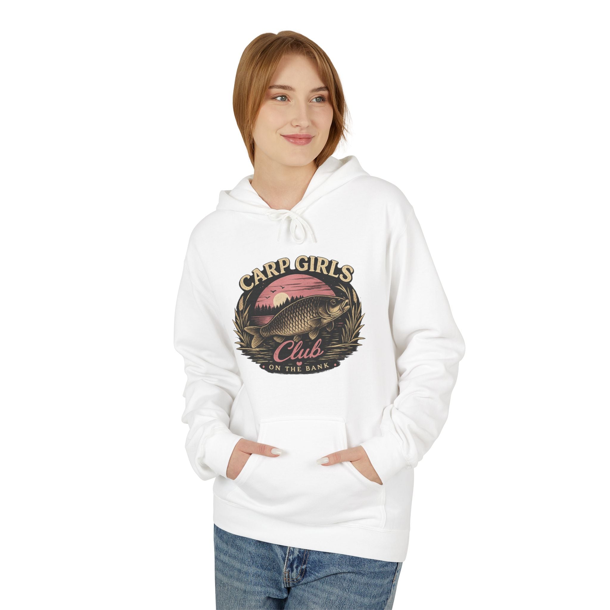 Hoodie - "Carp Girls Club" On the Bank  Fishing Graphic Pullover
