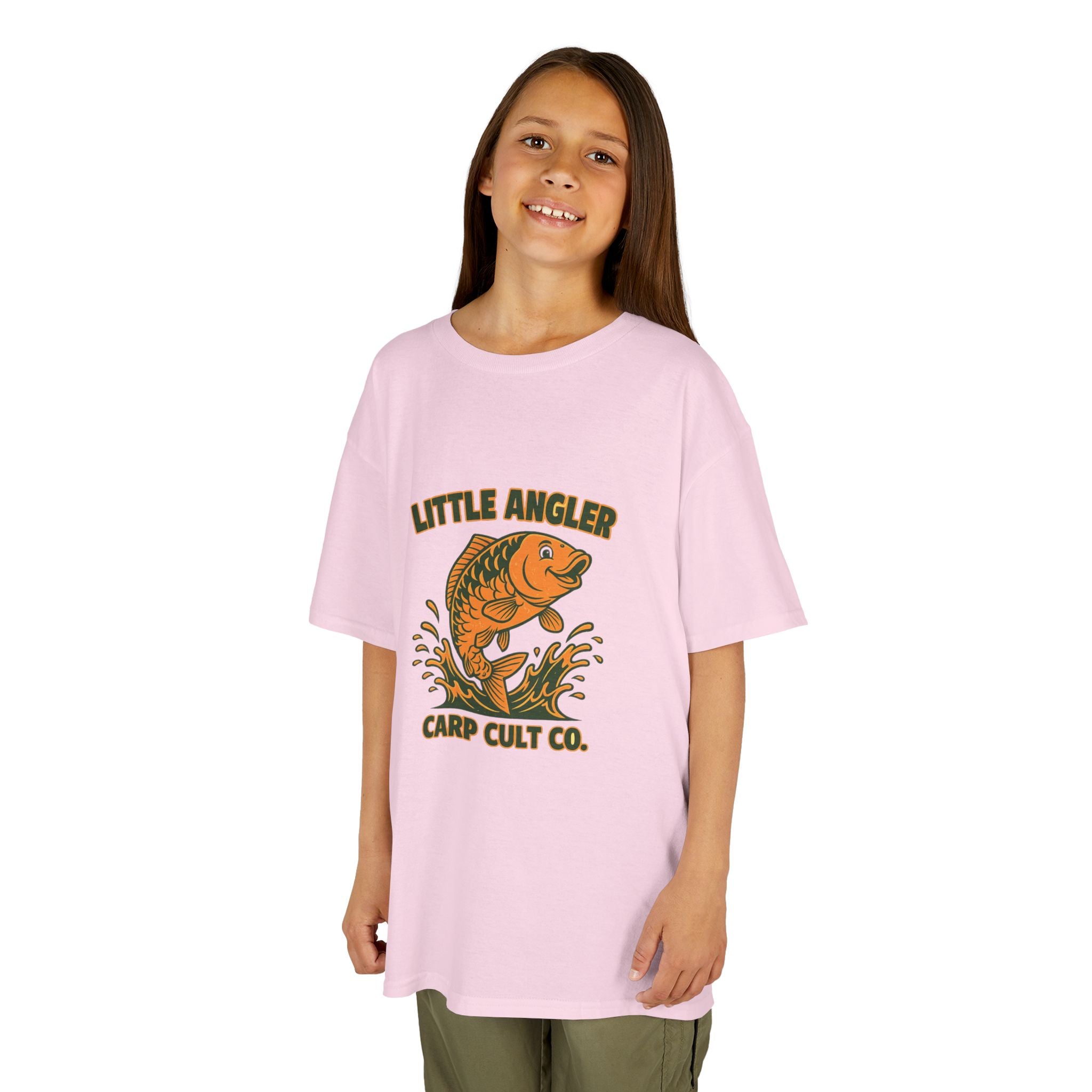 Kids Fishing Tee — "Little Angler" Carp Cult Co. Graphic