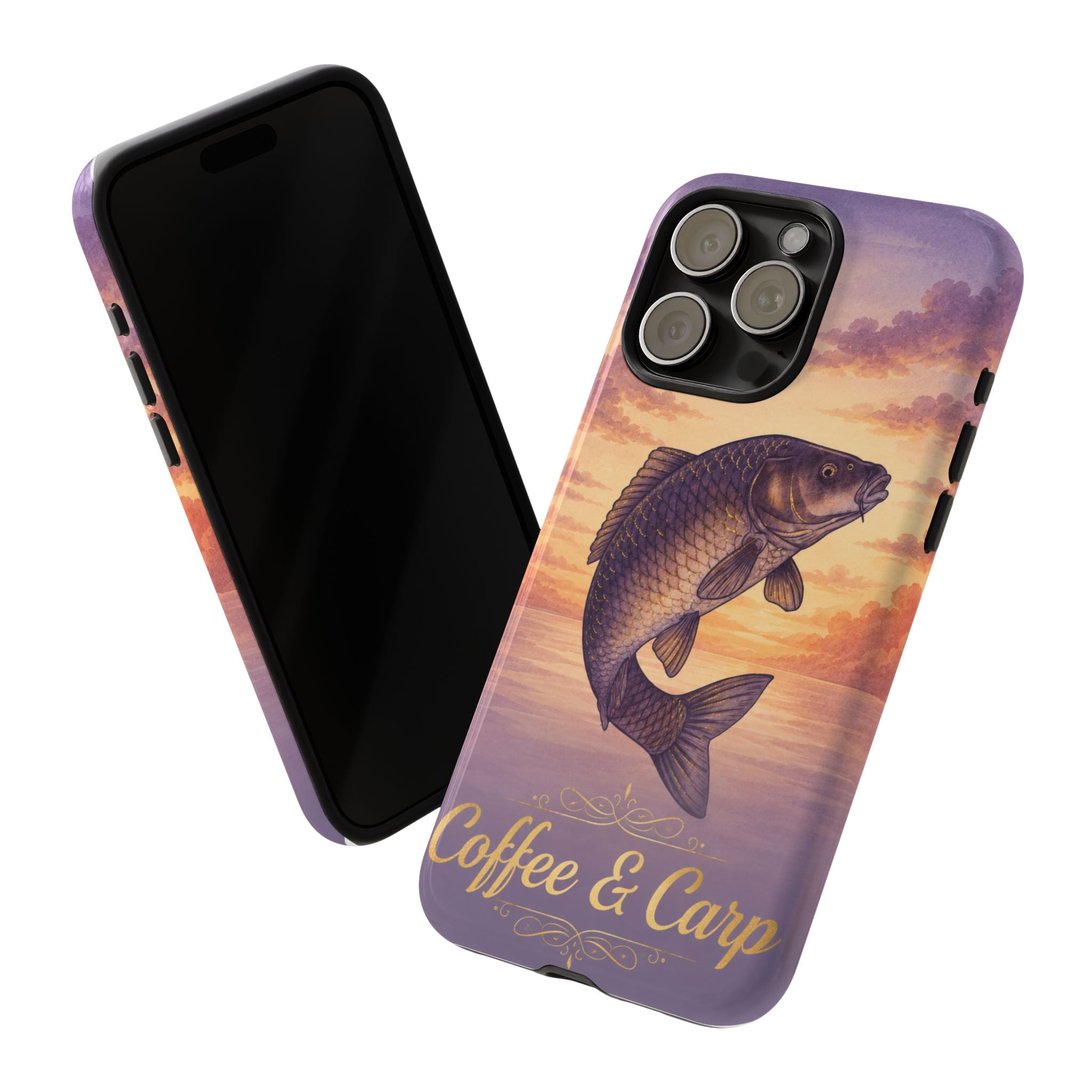 Phone Case — Coffee & Carp Sunrise Fishing Design