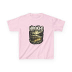 Kids T-Shirt — "Hooked" Fishing Graphic Tee for Young Anglers