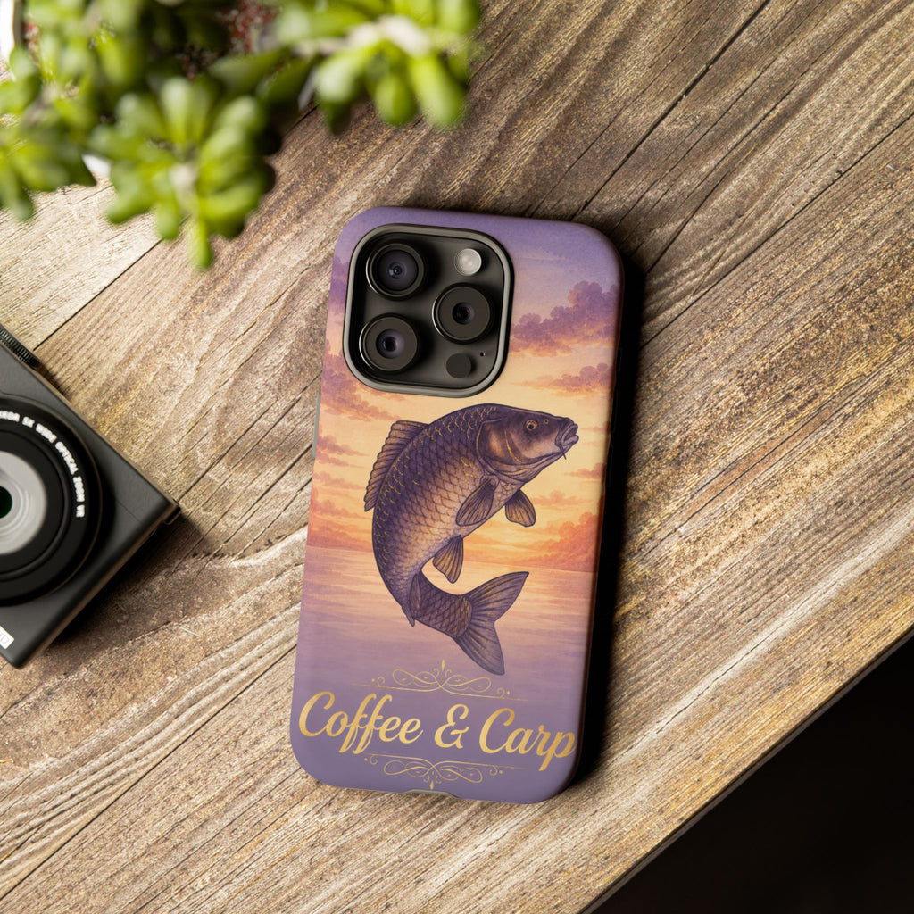 Phone Case — Coffee & Carp Sunrise Fishing Design