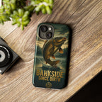 Phone Case - "Bankside Since Birth" Fishing Design (Carp Jumping, Angler Gift)