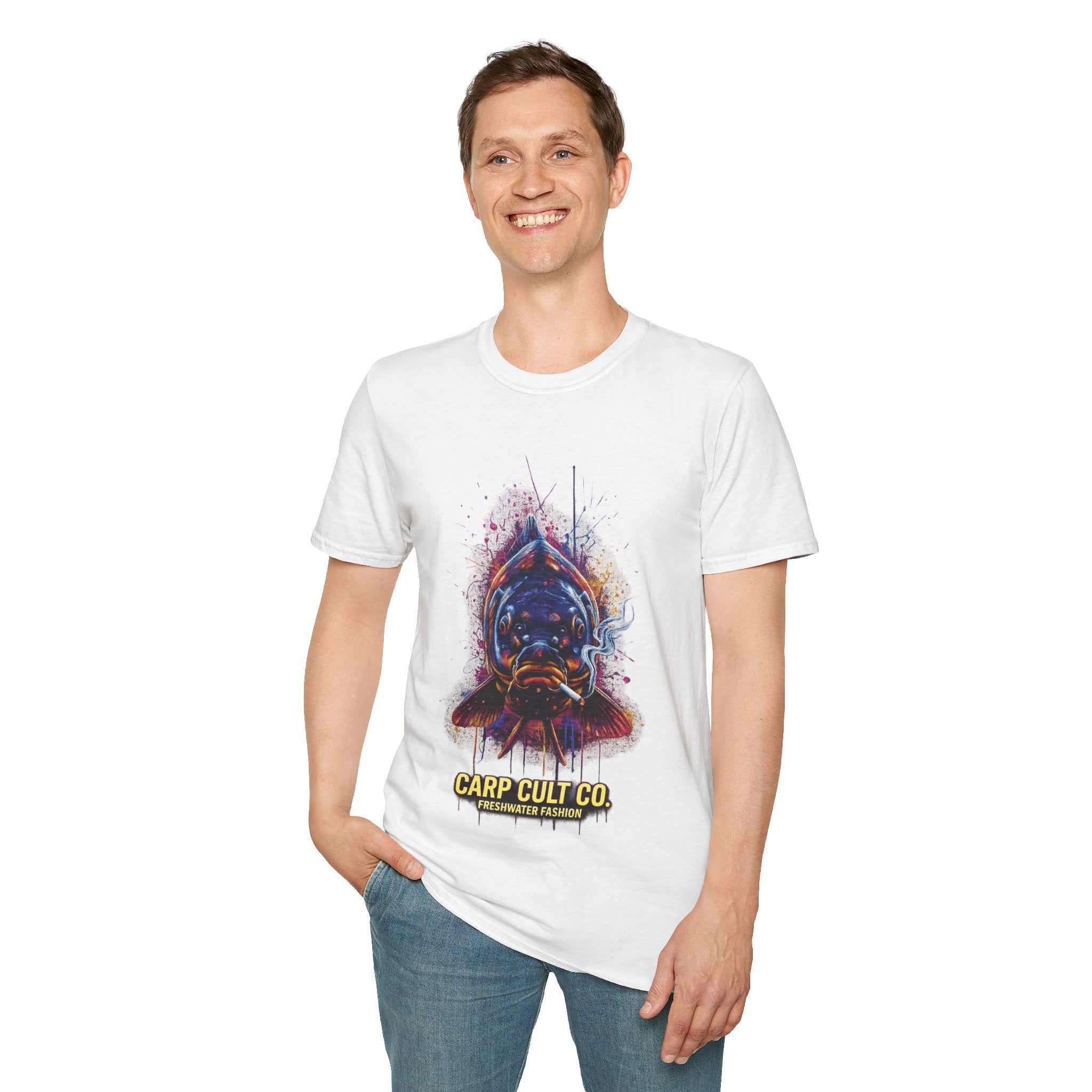 Carp Cult Co. Artistic Carp Fish T-Shirt — Watercolor Fishing Tee