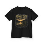 Kids Tee — 'Bank Life' Sunset Lake Fishing Graphic