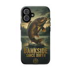 Phone Case - "Bankside Since Birth" Fishing Design (Carp Jumping, Angler Gift)