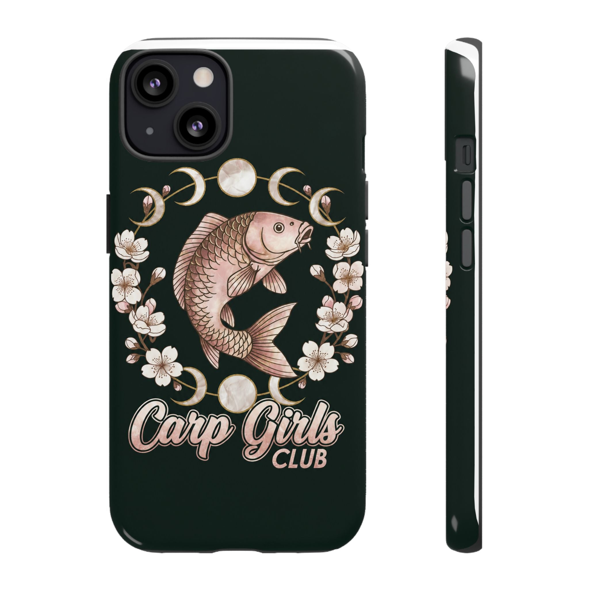 Carp Girls Club Phone Case — Floral Moon Fishing Design