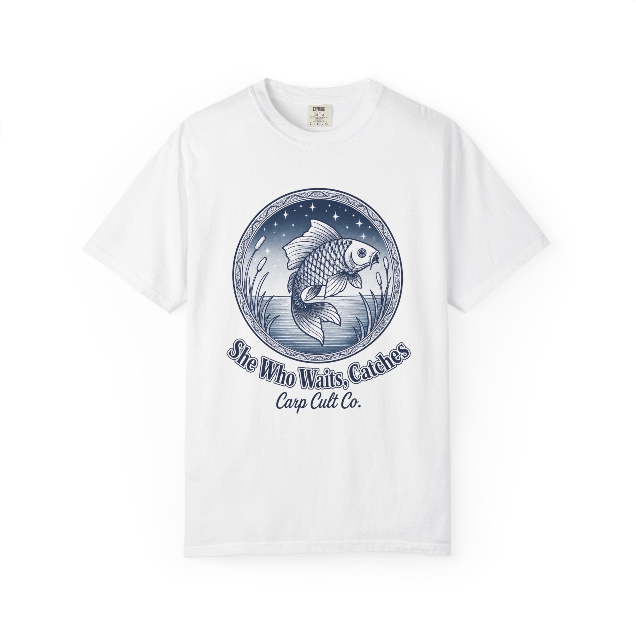 She who waits catches t shirt / carp cult co.