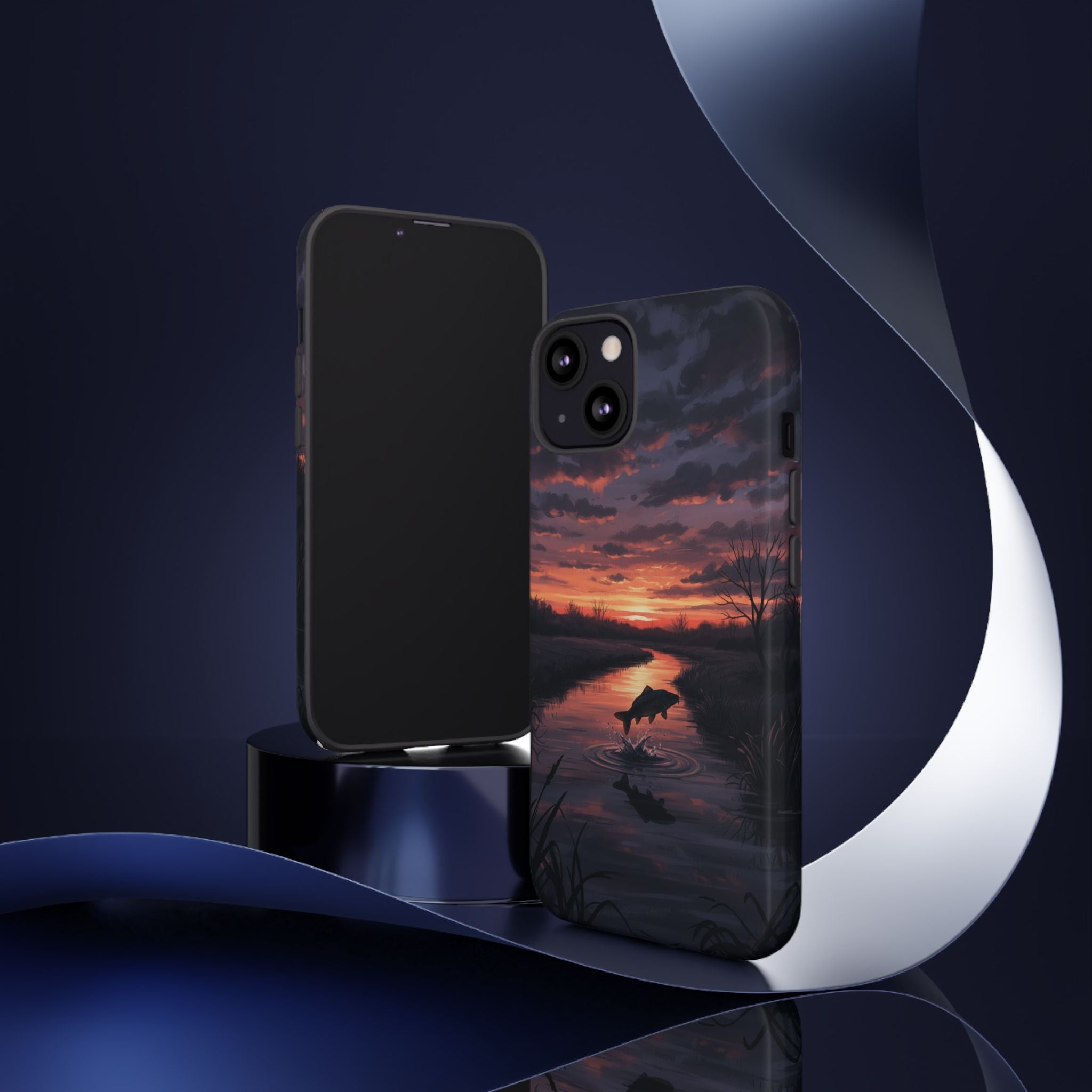 Sunset Carp  Phone Case — Tough Protective iPhone Cover with Fishing Scene