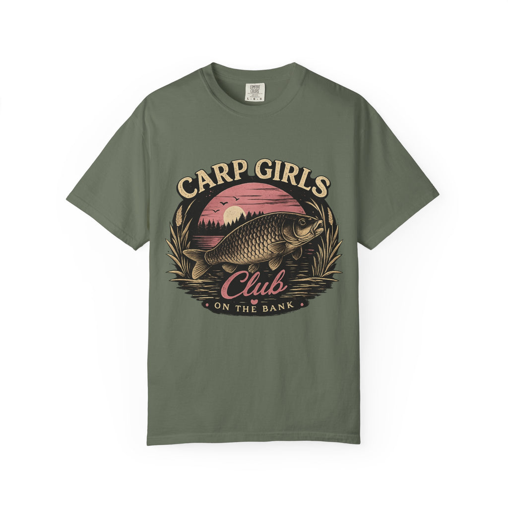 Carp Girls Club T-Shirt — Fishing Tee, 'On the Bank' Vintage-Style Top