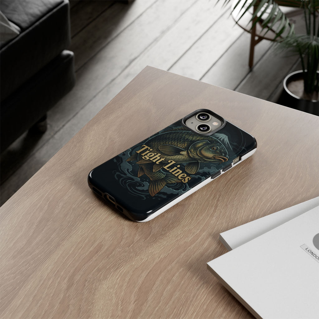 Phone Case — 'Tight Lines' Fishing Carp Design