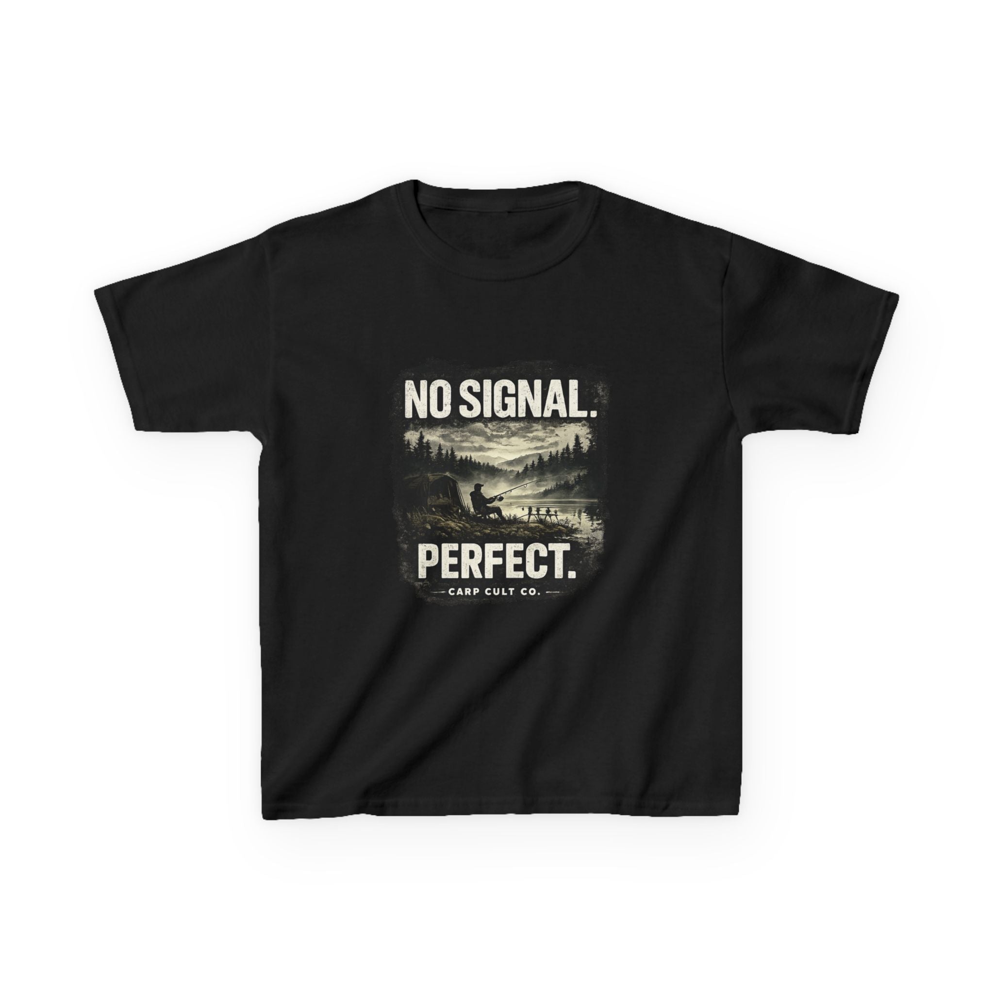 Kids T-Shirt — "No Signal. Perfect." Carp Fishing " Graphic Tee