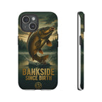 Phone Case - "Bankside Since Birth" Fishing Design (Carp Jumping, Angler Gift)
