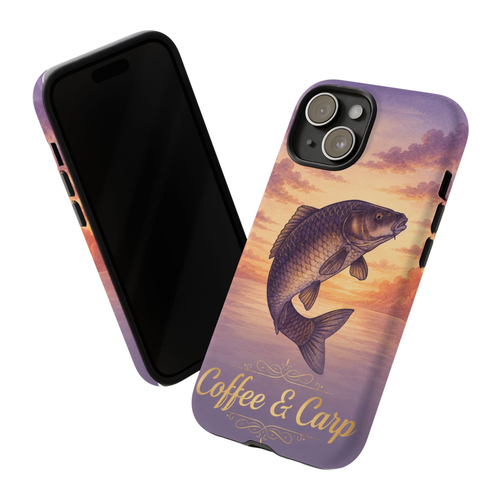 Phone Case — Coffee & Carp Sunrise Fishing Design