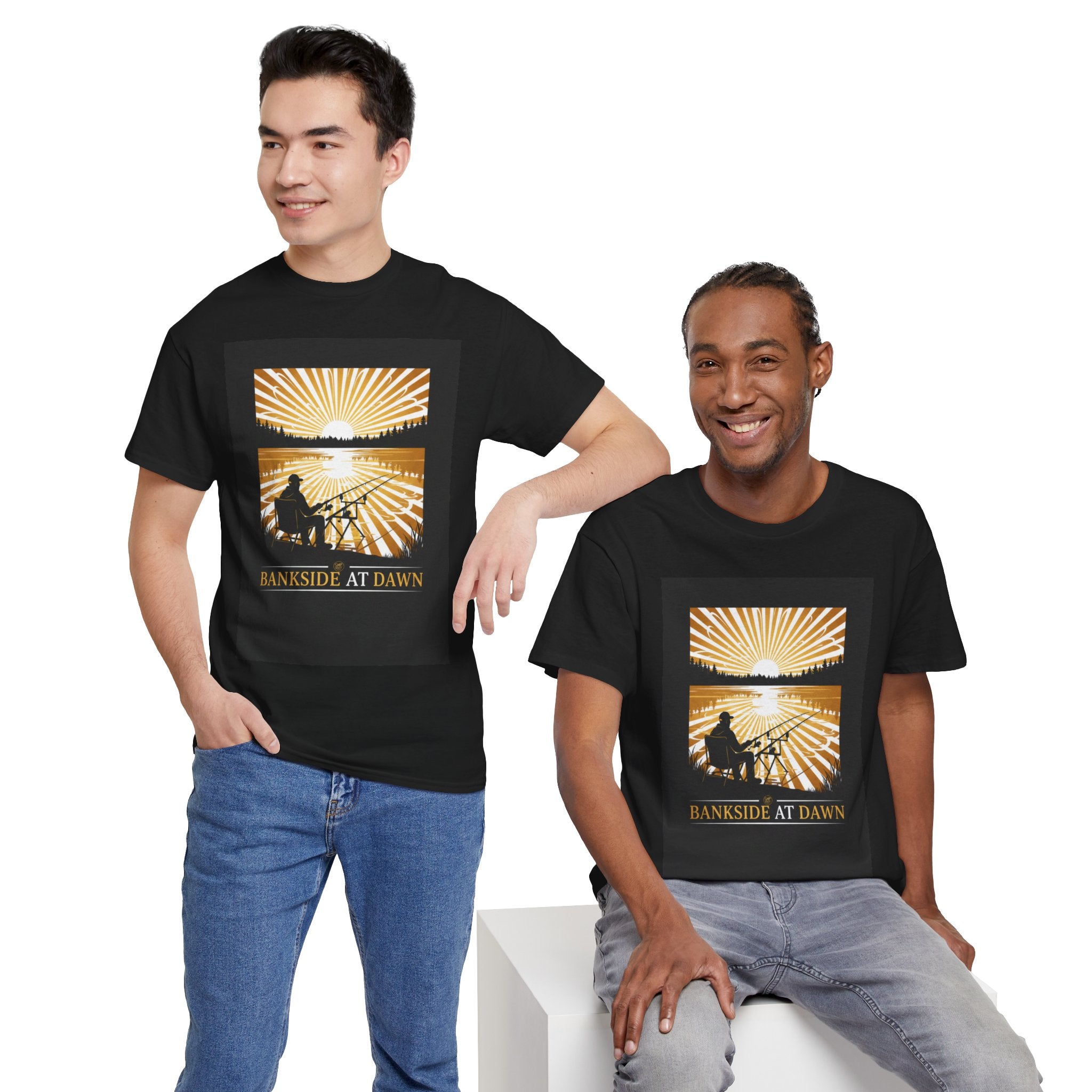 Bankside at Dawn T-Shirt — Sunrise Fishing Graphic Tee